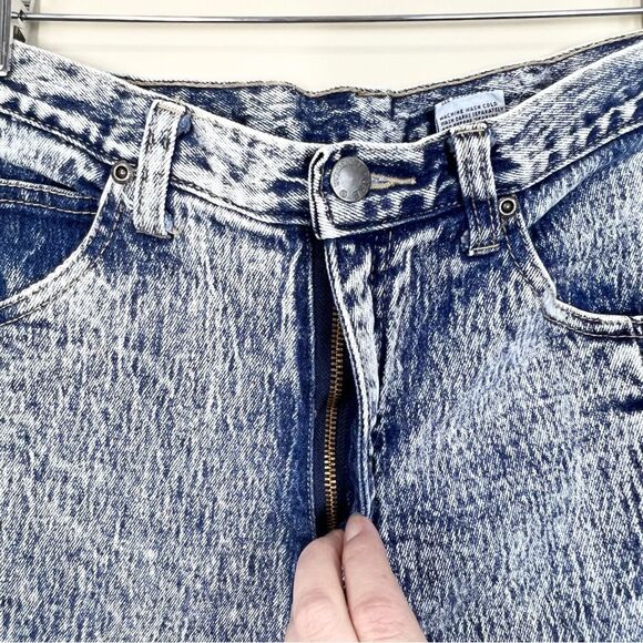 VTG Pure Jeanswear Acid Wash 80’s High Rise Side Lace Up Mom Jeans 9 Juniors - Picture 3 of 11